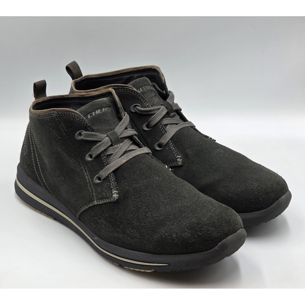 Skechers Doren Men's Size 13 Shoes Gray Brown Suede Lace Up Comfort Chukka Boots